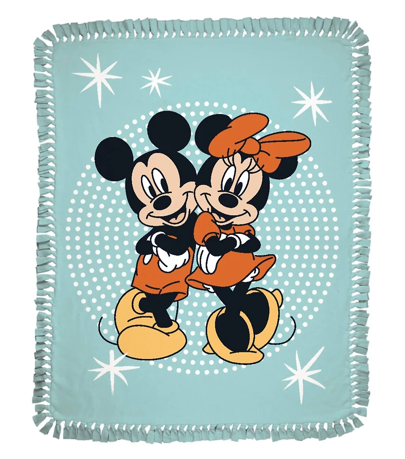 Disney® 72" Mickey & Minnie Stars No Sew Fleece Throw Kit