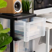 IRIS® 32.5" Black & Clear 4-Drawer Narrow Plastic Storage Cart