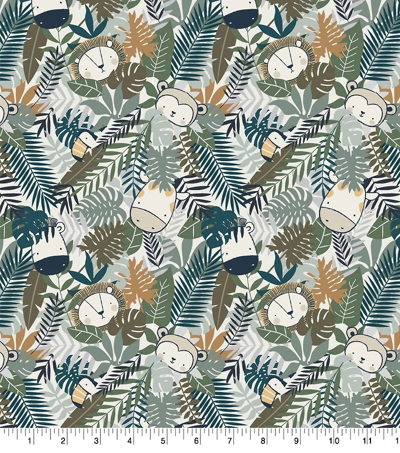 Stay Wild Jungle Animals Cotton Fabric