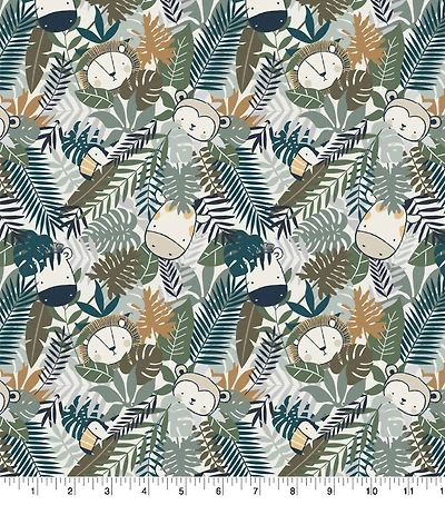 Stay Wild Jungle Animals Cotton Fabric