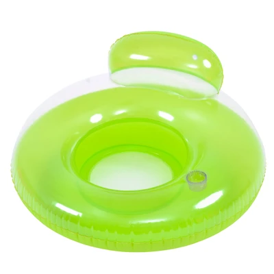 Pool Central 4ft. Green Inflatable Inner Tube Swimming Pool Float with Backrest