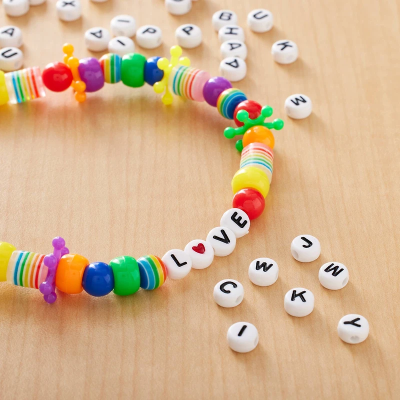 White Round Alphabet Beads by Creatology™
