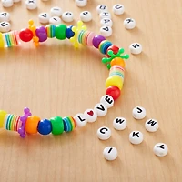 White Round Alphabet Beads by Creatology™