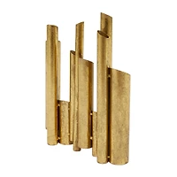 CosmoLiving by Cosmopolitan Gold Metal Organ Pipe Vase 11" x 3" x 14"