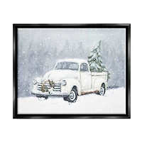 Stupell Industries Seasonal Niveous Snow Truck Scene Framed Floater Canvas Wall Art