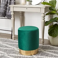 16.5" Green Velvet Stool