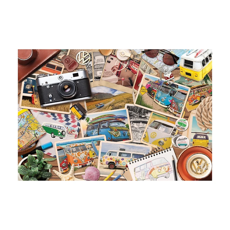 VW Road Trips Collectible Bus-Shaped Tin Puzzle: 550 Pcs