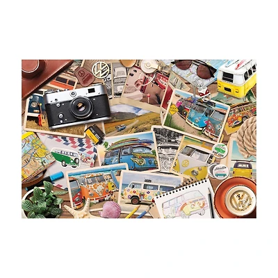 VW Road Trips Collectible Bus-Shaped Tin Puzzle: 550 Pcs