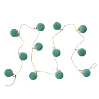 Hello Honey® 6ft. Mint Flocked Glass Ball Ornament Garland