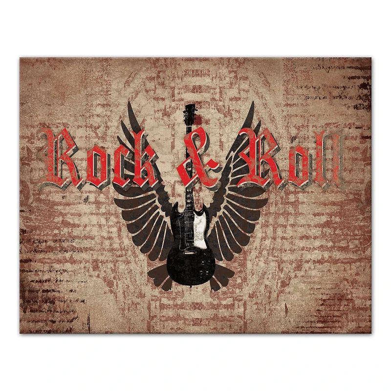 Rock And Roll 14" x 11" Canvas Wall Art