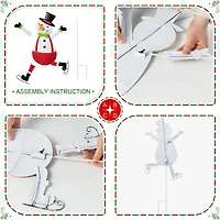 Glitzhome® 36" Metal Christmas Skiing Snowmen Yard Stake Set