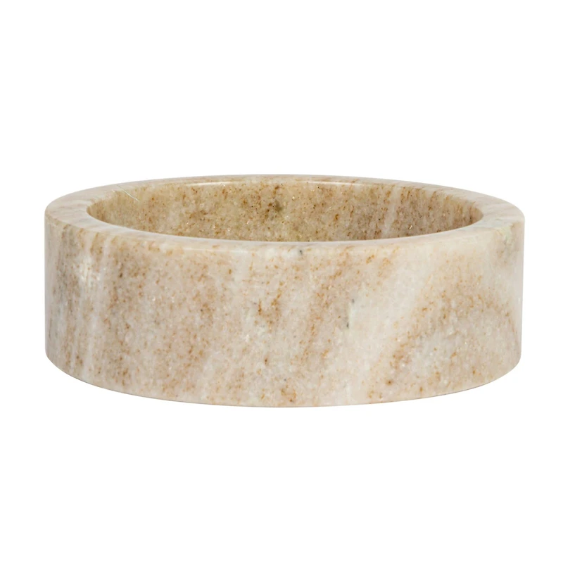 Hello Honey® 5" Beige Round Marble Dish & Bottle Holder