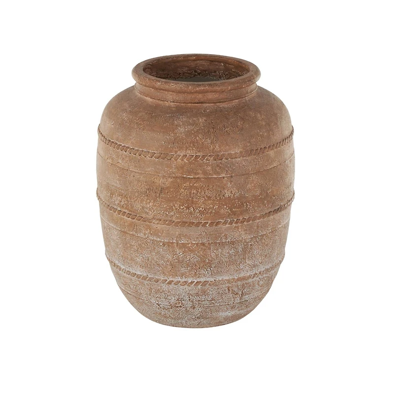 18" Brown Magnesium Oxide Mediterranean Inspired Vase