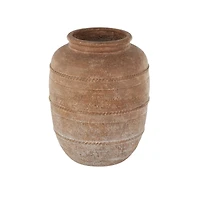 18" Brown Magnesium Oxide Mediterranean Inspired Vase