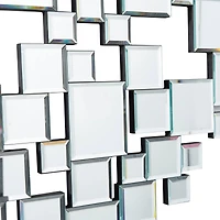 The Novogratz Silver Glass Shaped Mirrored Heart Wall Mirror 32" x 1" x 32"