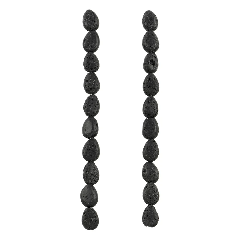 Black Lava Teardrop Beads, 13mm by Bead Landing™