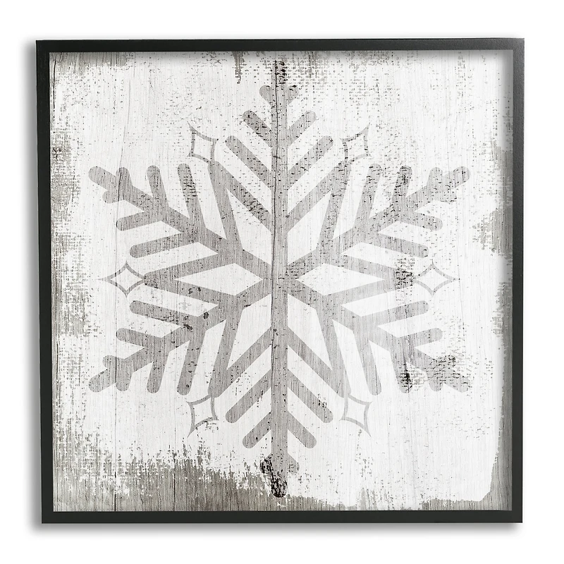 Stupell Industries Winter Nature Snowflake Shape Framed Giclee Art