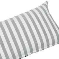 Hello Honey® 20'' Striped Gray Cotton Lumbar Pillow Cover