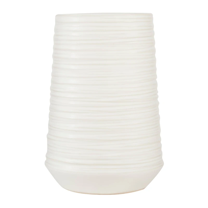 CosmoLiving by Cosmopolitan 7" White Porcelain Contemporary Vase