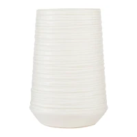 CosmoLiving by Cosmopolitan 7" White Porcelain Contemporary Vase