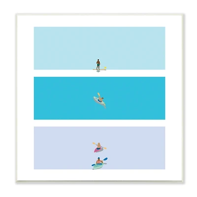 Stupell Industries Modern Paddle Boarding and Kayaks Athletes Summer Sports, 12" x 12"