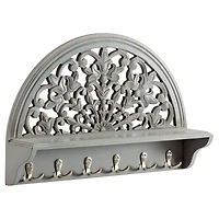 Habitat Round Decorative Gray Carved Wall Hanging