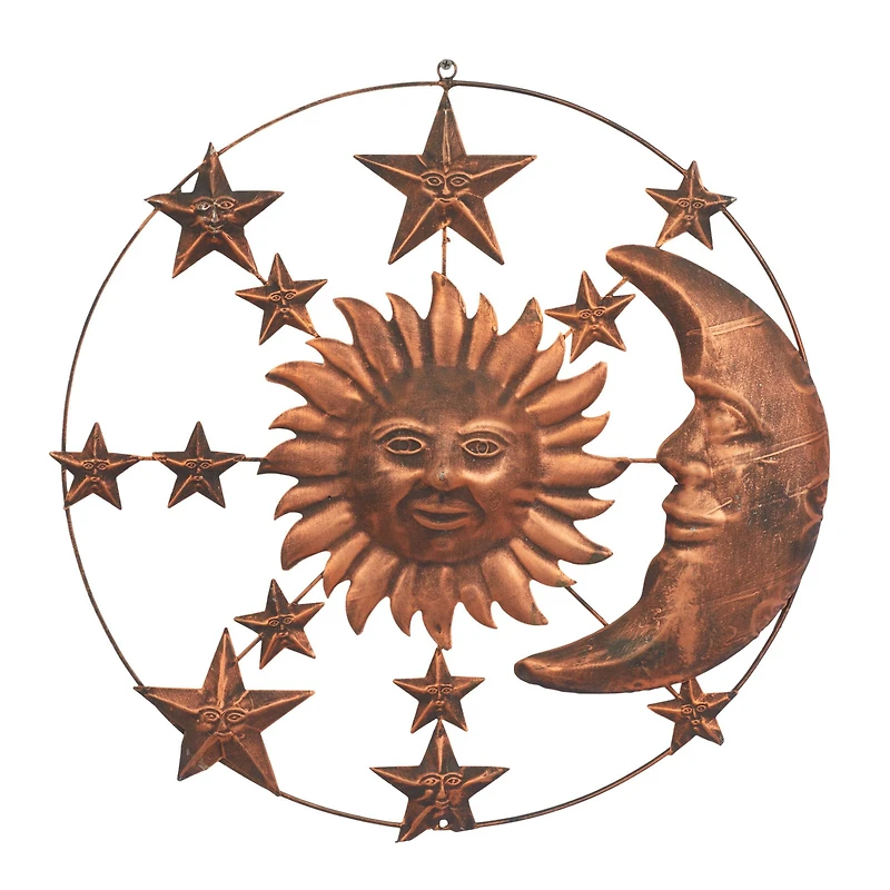 Brown Sun & Moon Rustic Metal Wall Decor