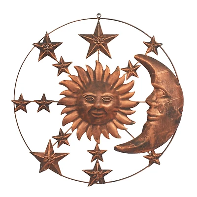 Brown Sun & Moon Rustic Metal Wall Decor