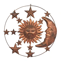 Brown Sun & Moon Rustic Metal Wall Decor