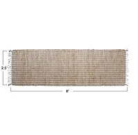 Hello Honey® Natural Boho Woven Jute & Cotton Floor Runner Rug with Fringe, 96" x 30"