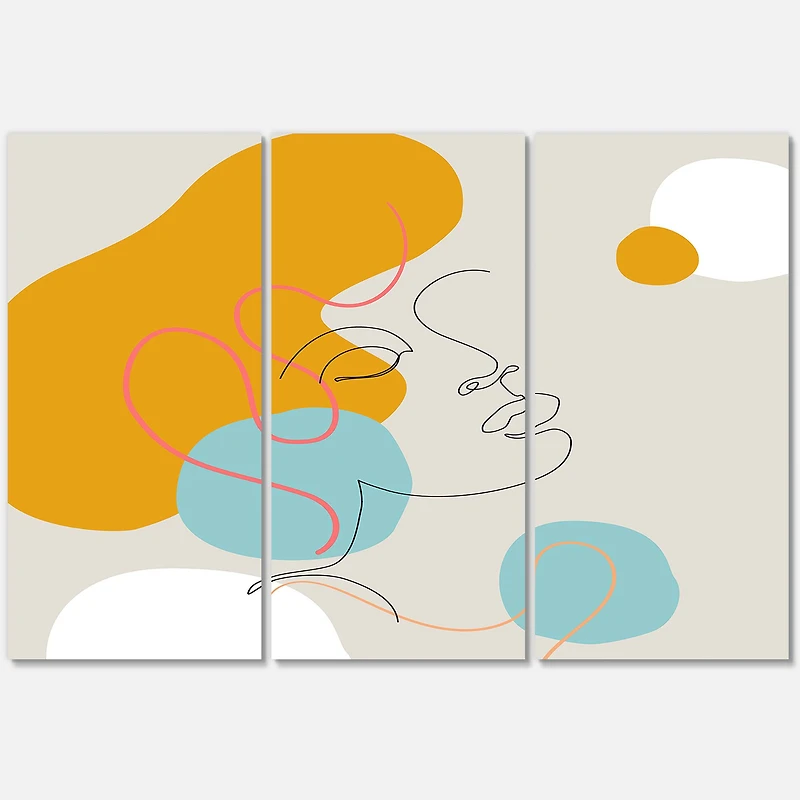 Designart - Minimal One Line Portrait of Female Face I