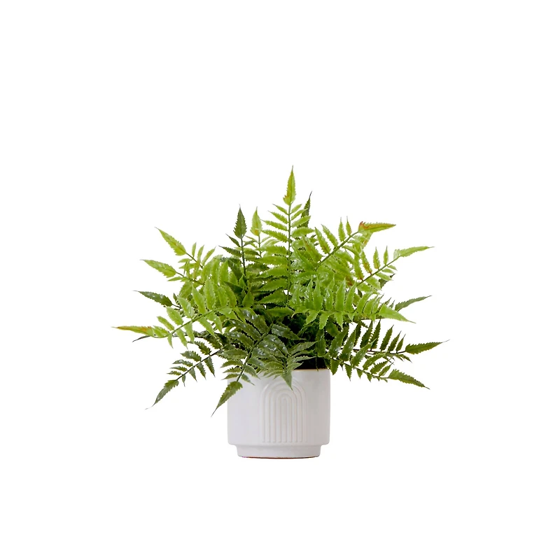 13" Artificial Boston Fern Plant with Decorative Planter 