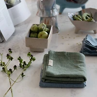 Hello Honey® Stonewashed Linen Blend Tea Towel with Twill Tape Corner Set