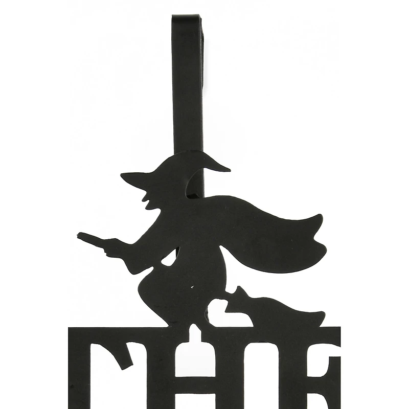 18" Halloween The Witch Is In Wreath Hanger