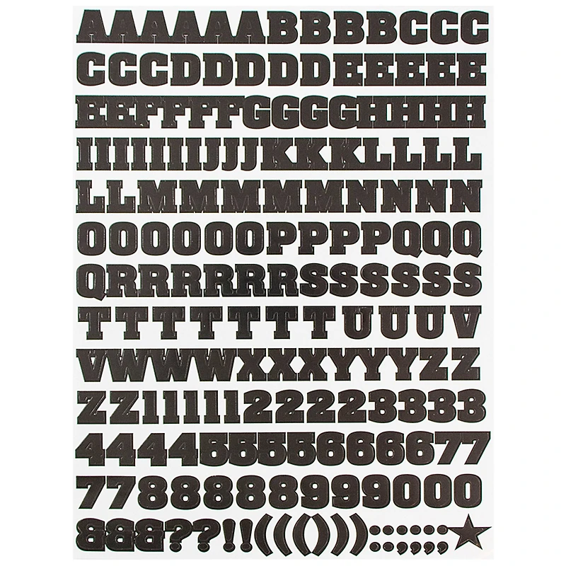 JAM Paper Black Upper Case Alphabet Letter Stickers