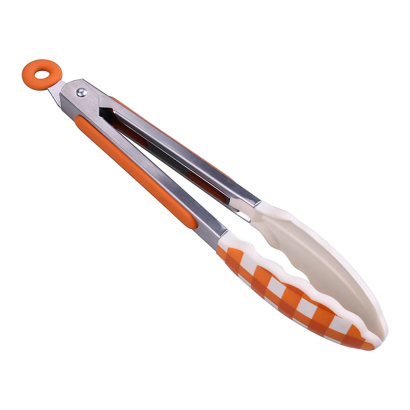 Mini Orange Plaid Tongs by Makery™