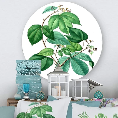 Designart - Vintage Green Leaves Plants III