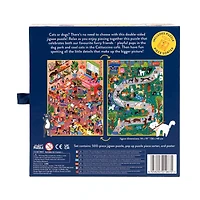 Cat Cafe & Dog Park Double-Sided Jigsaw Puzzle: 500 Pcs