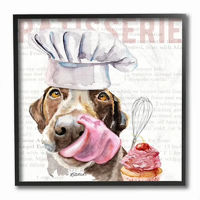 Stupell Industries Chocolate Labrador Dog Kitchen Bakery Pet Watercolor Painting, 12" x 12"