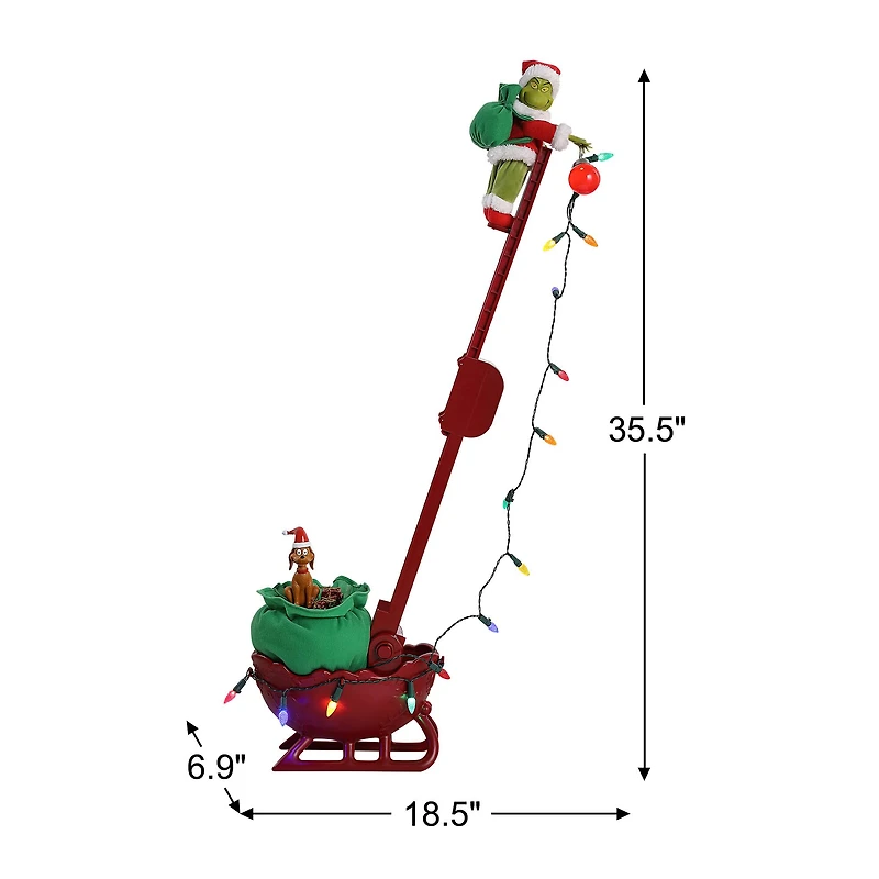 Mr. Christmas 35.5" Grinch's Animated Utility Sleigh