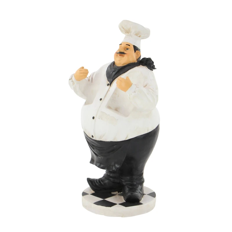 24" White Polystone Traditional Chef Sculpture