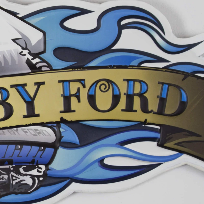 Powered by Ford Embossed Metal Sign