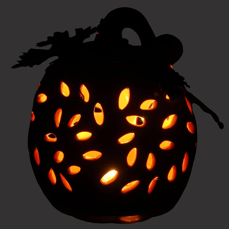 6" Ceramic Pumpkin LED Decoration
