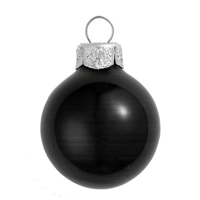 Whitehurst 12ct. 4" Black Shiny Glass Ball Ornaments