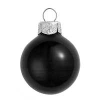 Whitehurst 12ct. 4" Black Shiny Glass Ball Ornaments