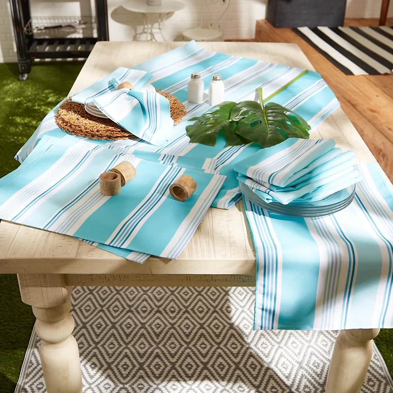 DII® Beach House Stripe Print Outdoor Tablecloth 60x84"