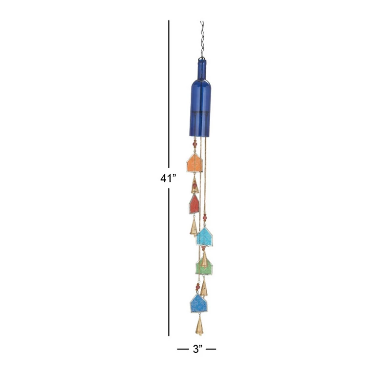 41" Blue Glass Eclectic Windchime