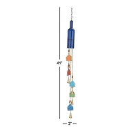 41" Blue Glass Eclectic Windchime