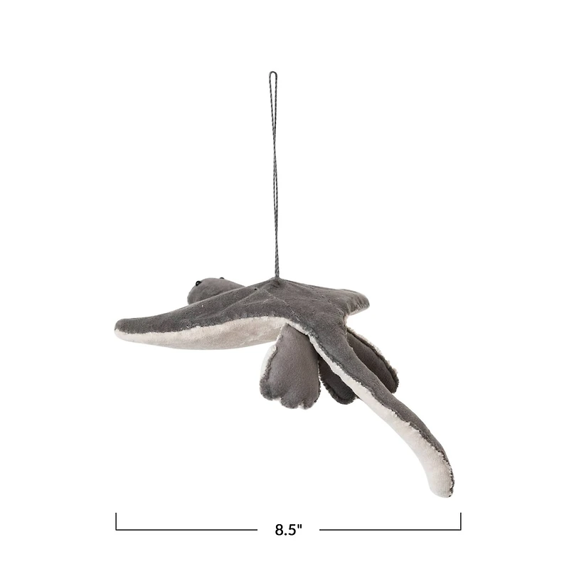 Hello Honey® 8.5" Gray & Cream Stingray Velvet Ornament