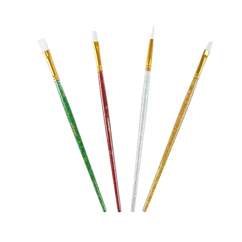 Christmas Glitter Multi-Purpose Synthetic Brushes Set by Craft Smart®